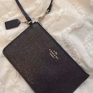 NWOT Coach Black Glitter Wristlet